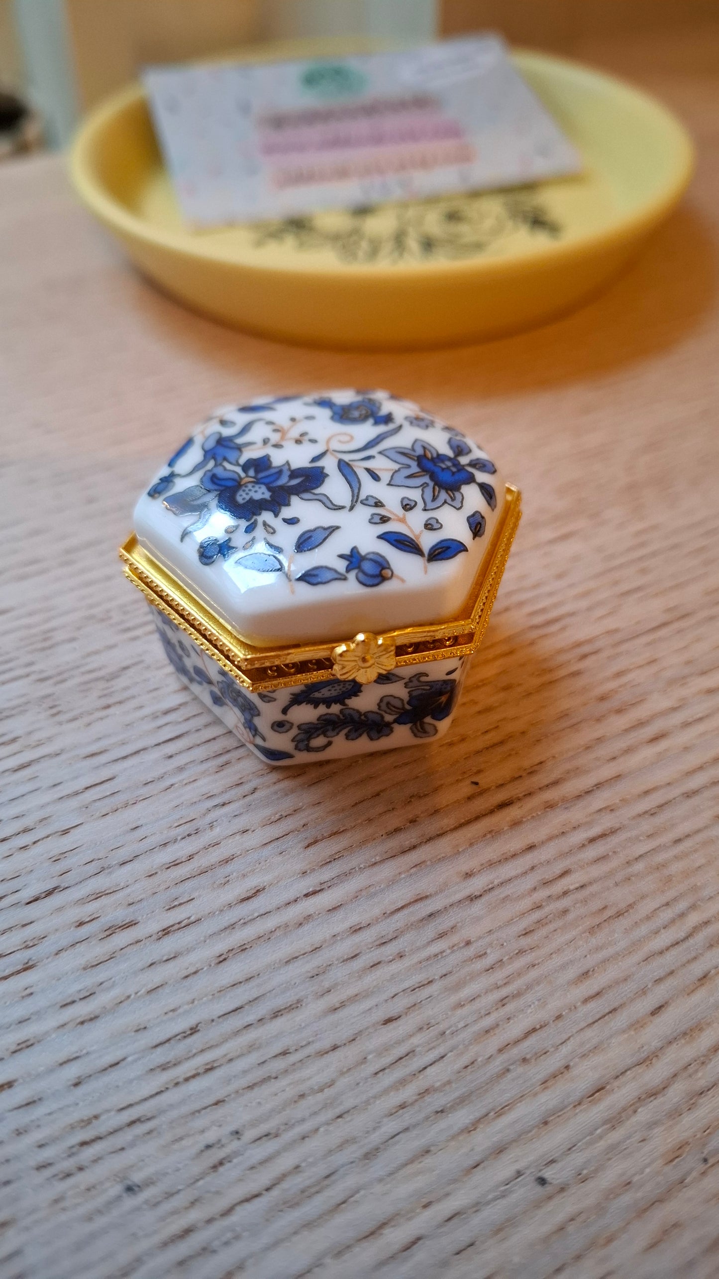 'Cunt' Upcycled Mini Trinket/Pill Pot Blue & White Floral