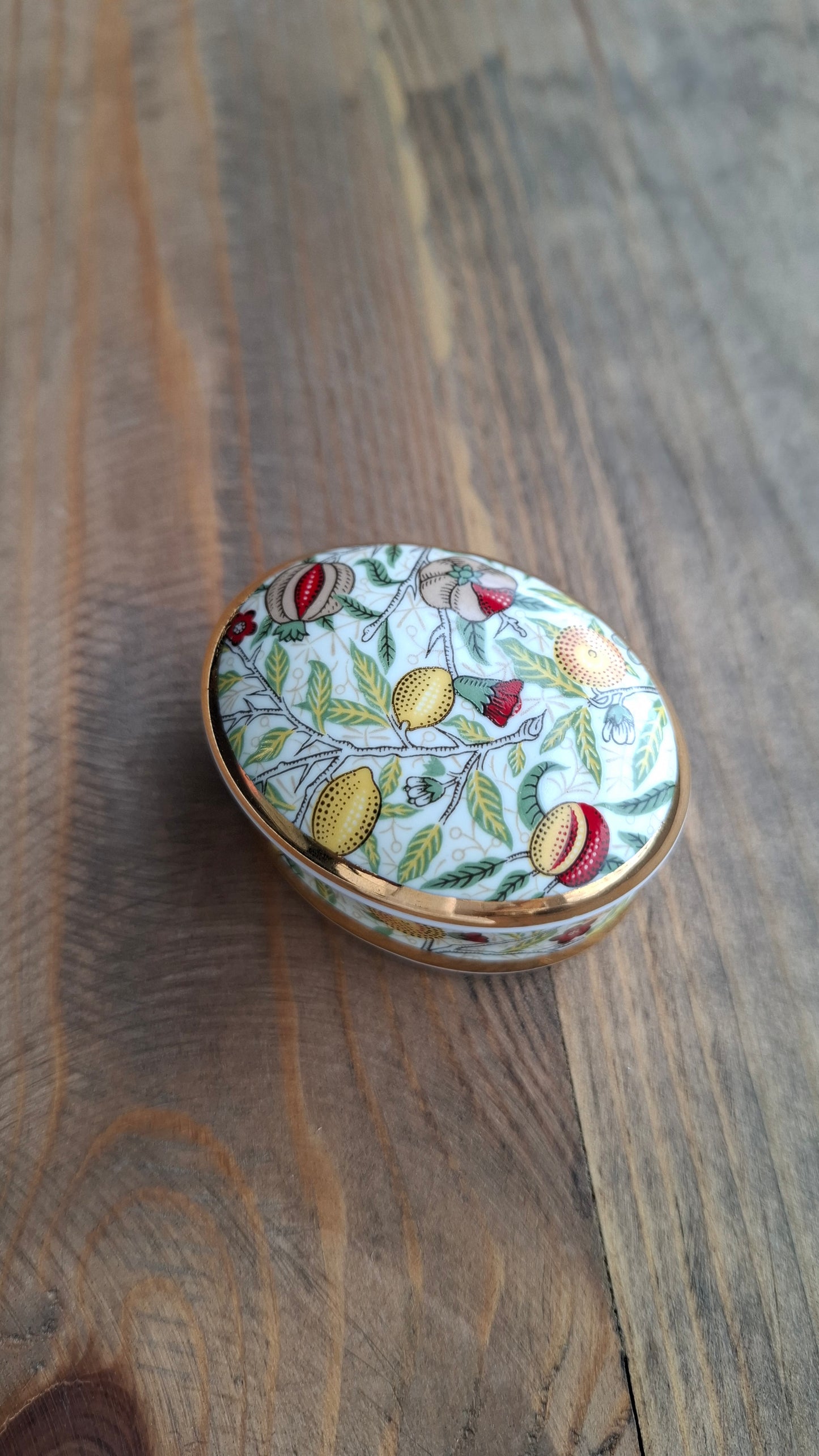'Cunt' Upcycled William Morris Citrus Obal Shaped Trinket Pot