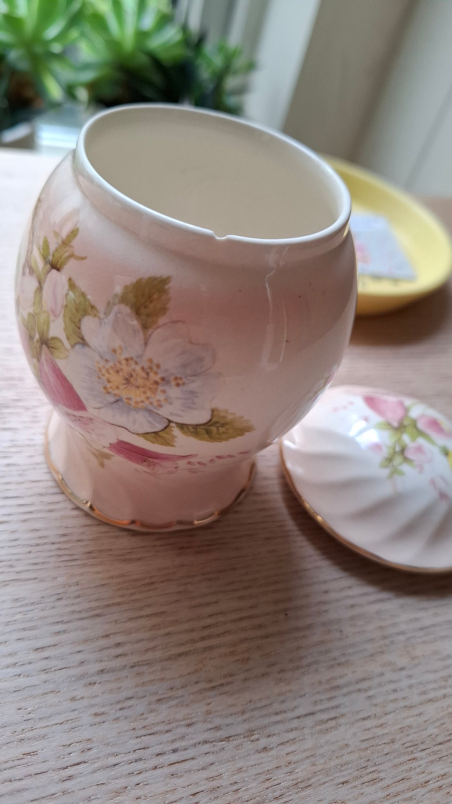 'Twat' Upcycled Tall Floral Pink Pot