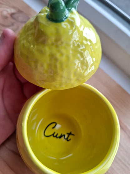 'Cunt' Upcycled Lemon Trinket Pot