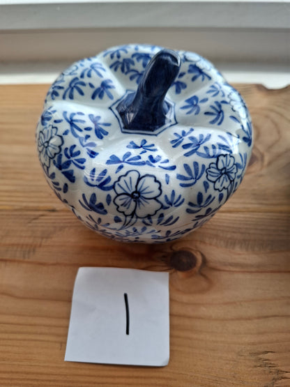 'Cunt' Upcycled Blue/White Pumpkin Trinket Pot