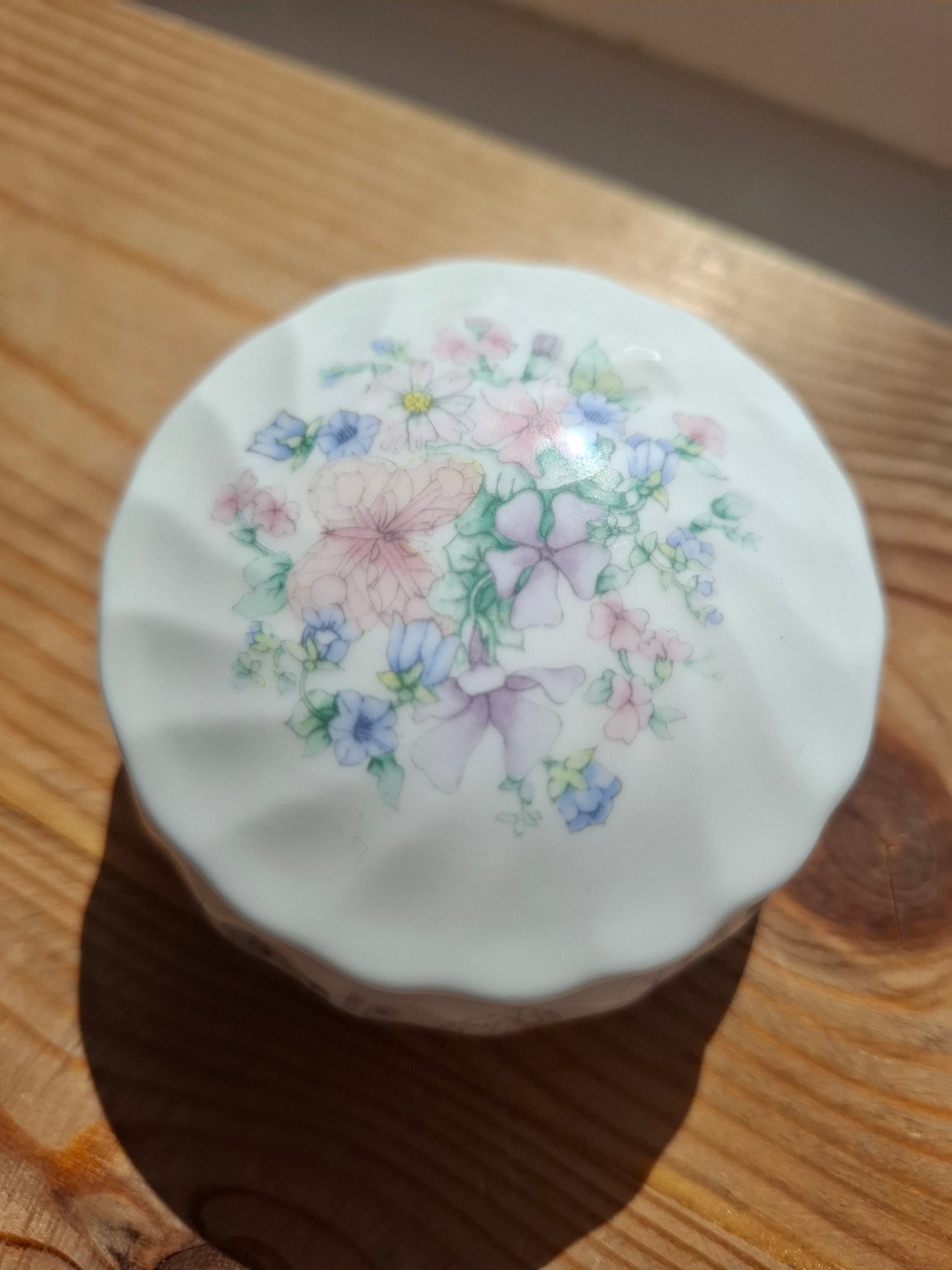 'Slag' Upcycled Butterfly Floral Trinket Pot