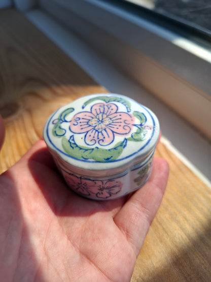 'Cunt' Upcycled Small Hand Painted Floral Trinket Pot