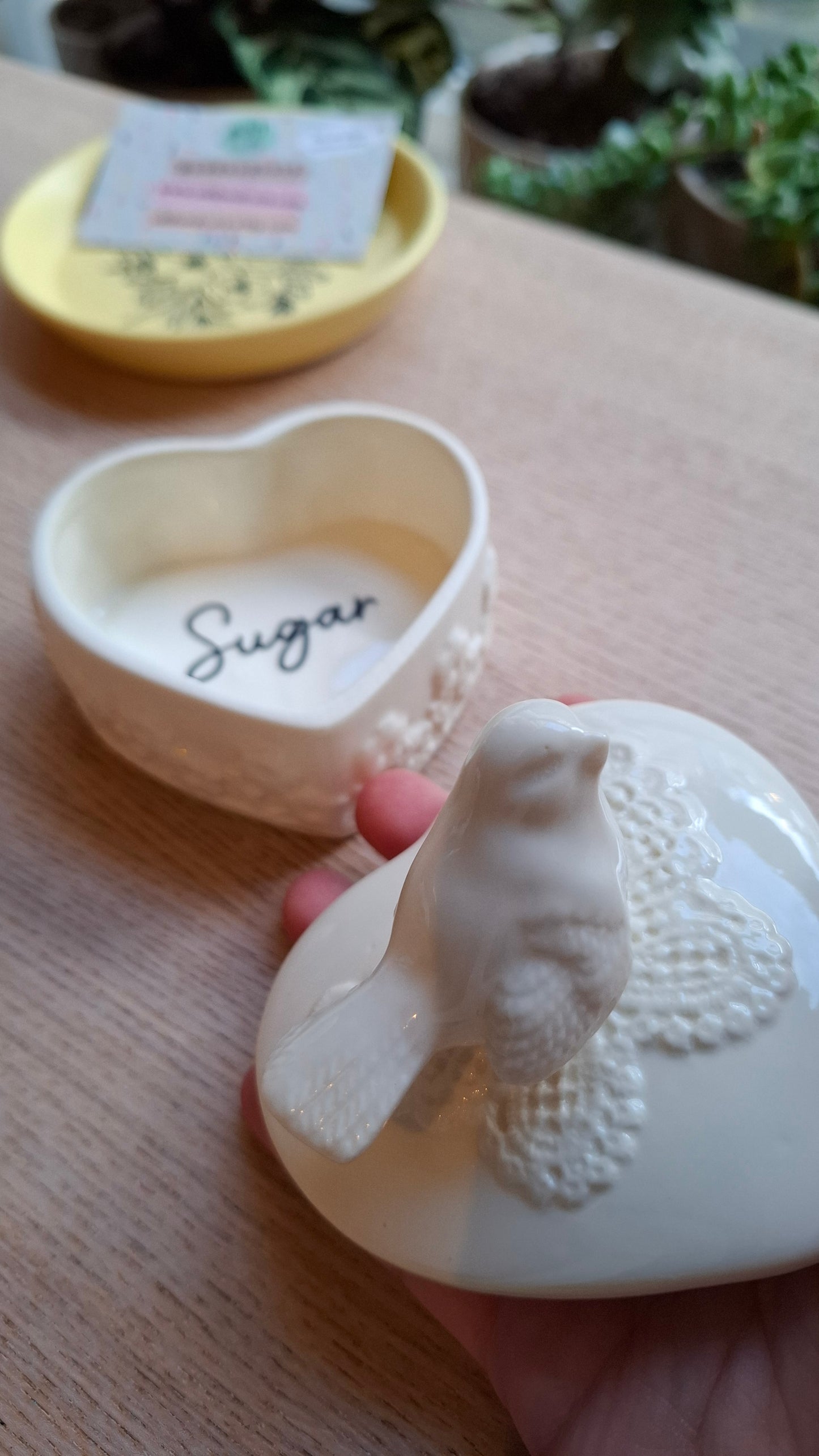 'Sugar Tits' Upcycled White Bird Trinket Pot