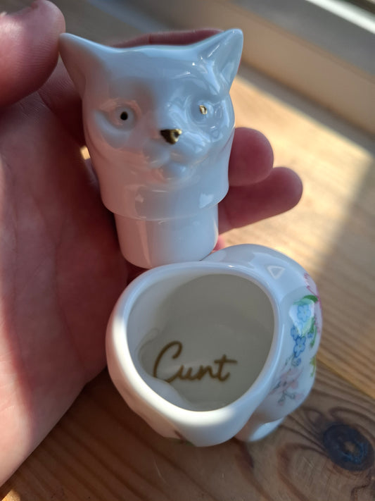 'Cunt' Upcycled Pretty Cat Trinket Pot