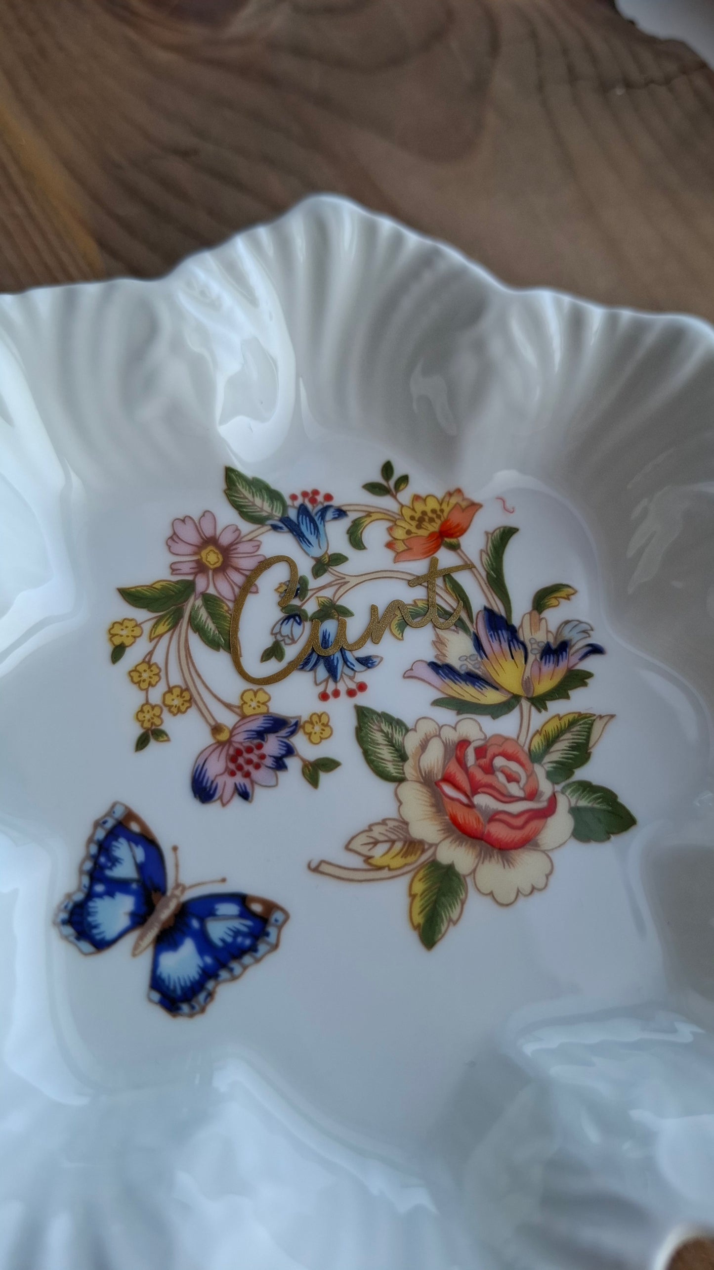 'Cunt' Upcycled Frilly Flower Shape Trinket Dish