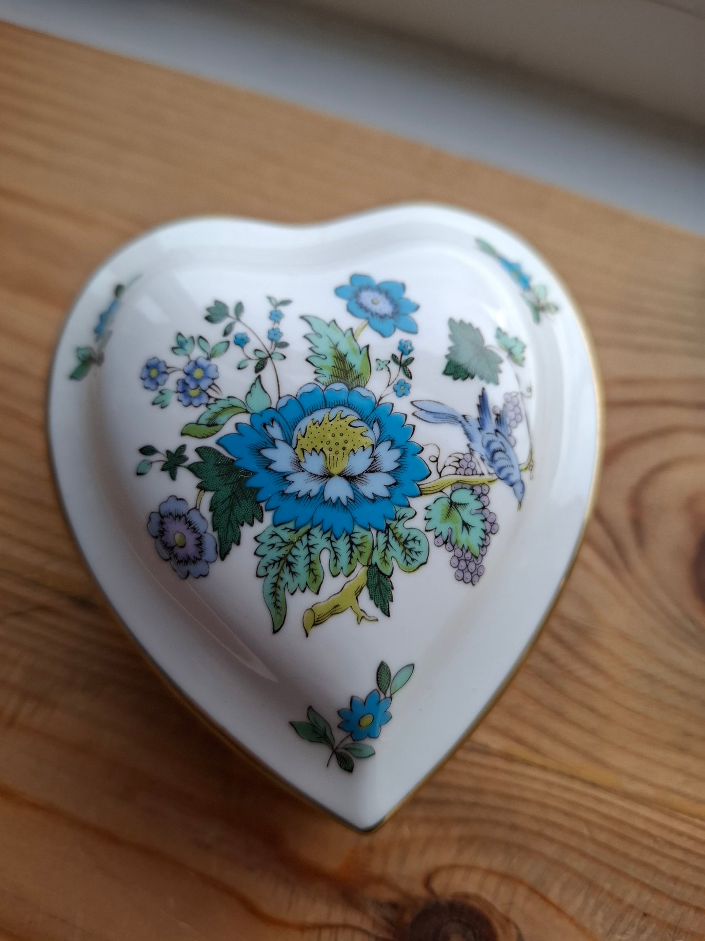 'Bitch' Upcycled Heart Shaped Floral Trinket Pot