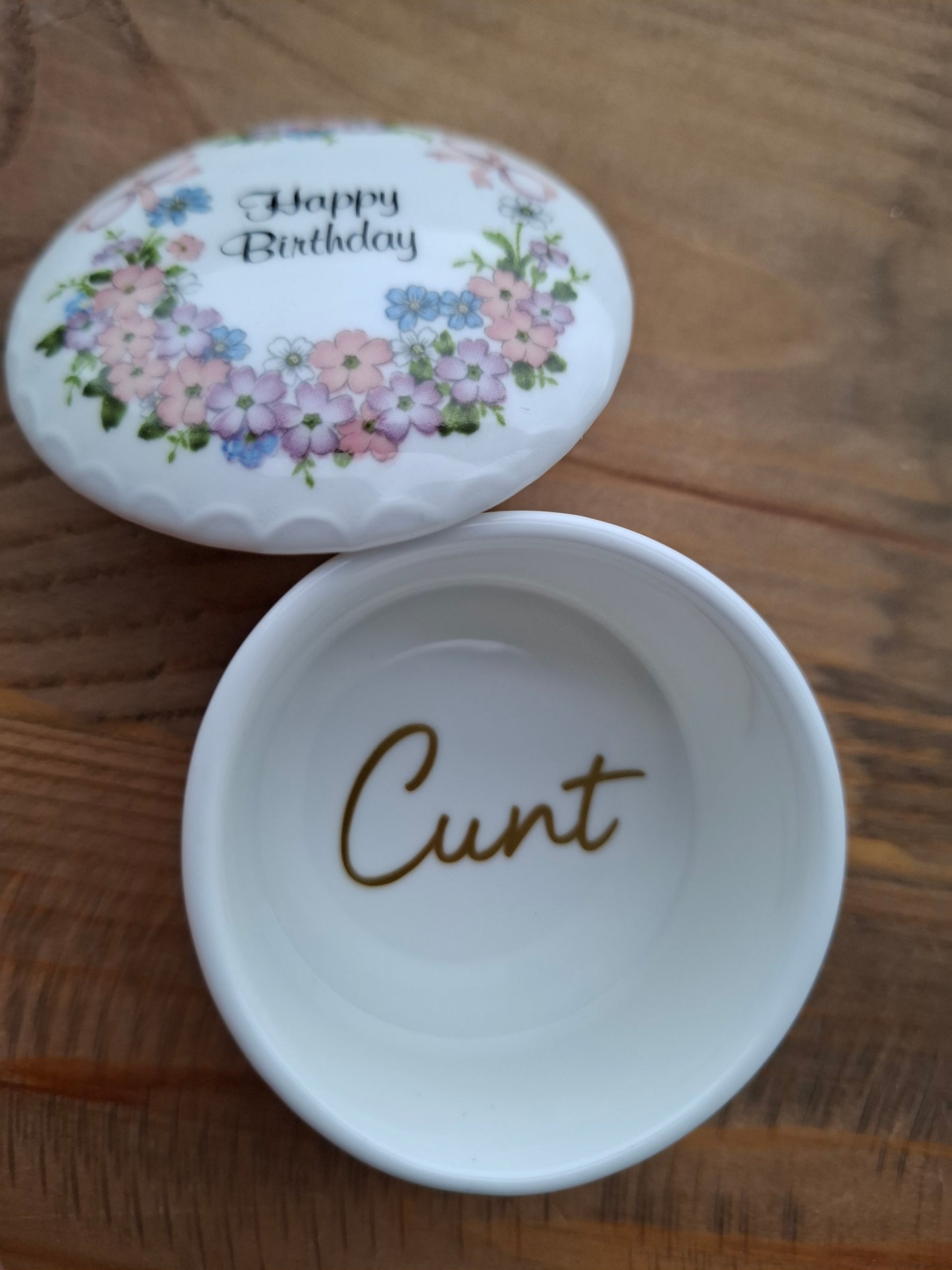 'Cunt' Upcycled Happy Birthday Trinket Pot