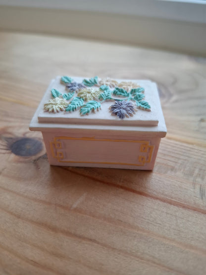 'Twat' Upcycled Small Rectangular Cream/Pinky Trinket Pot
