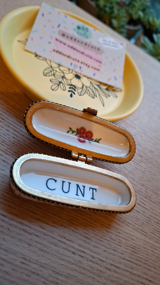 'CUNT' Upcycled Pretty Long Pill Pot