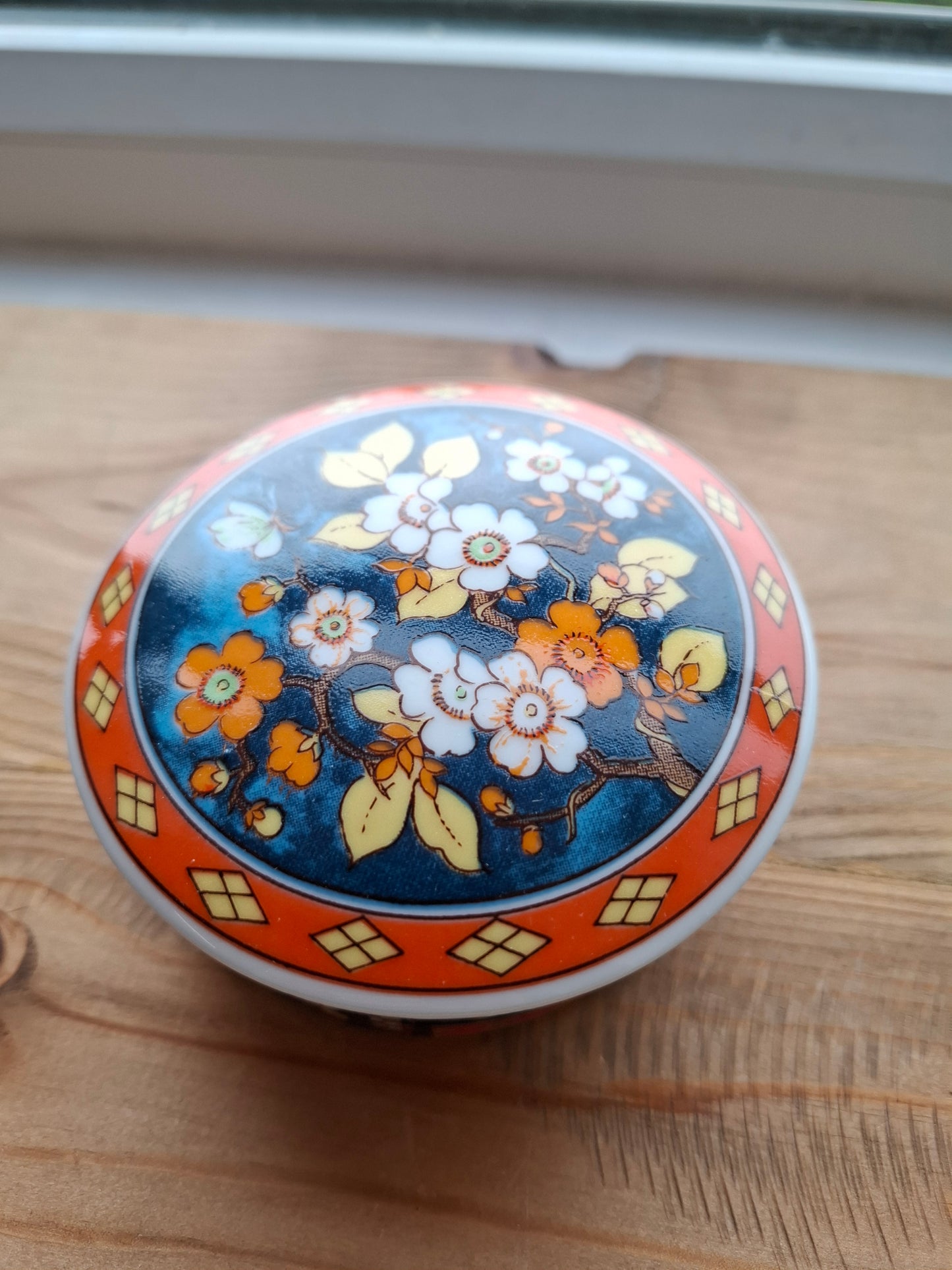 'Cunt' Bright Orange/Navy Patterned Trinket Pot