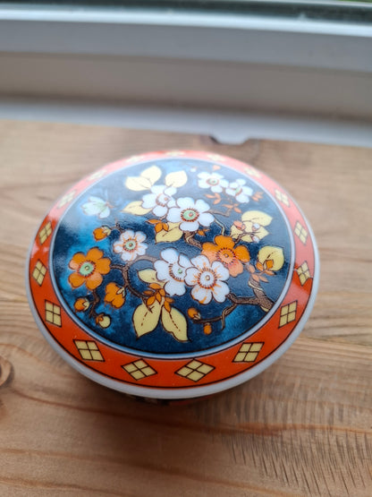 'Cunt' Bright Orange/Navy Patterned Trinket Pot