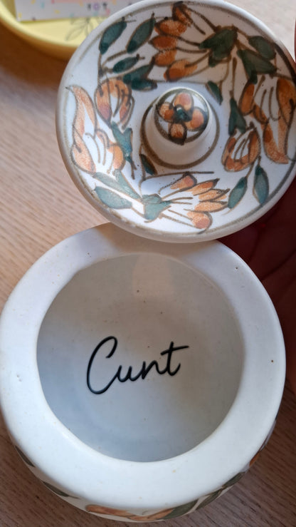 'Cunt' Upcycled Chunky Lidded Pot
