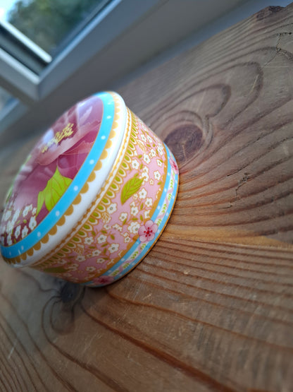 'Arse Hole' Upcycled Round Colourful Floral Trinket Pot