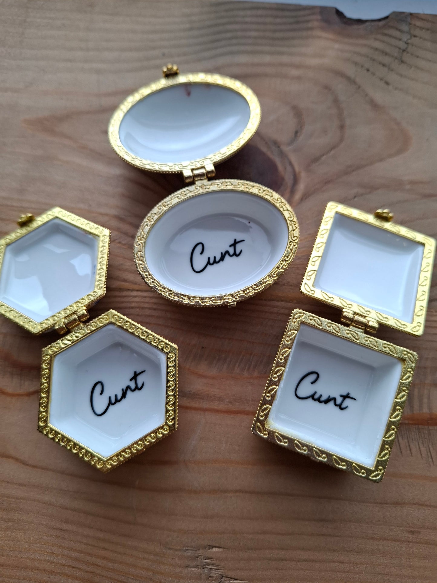 'Cunt' Upcycled Mini Trinket/Pill Pot Multi Coloured Floral