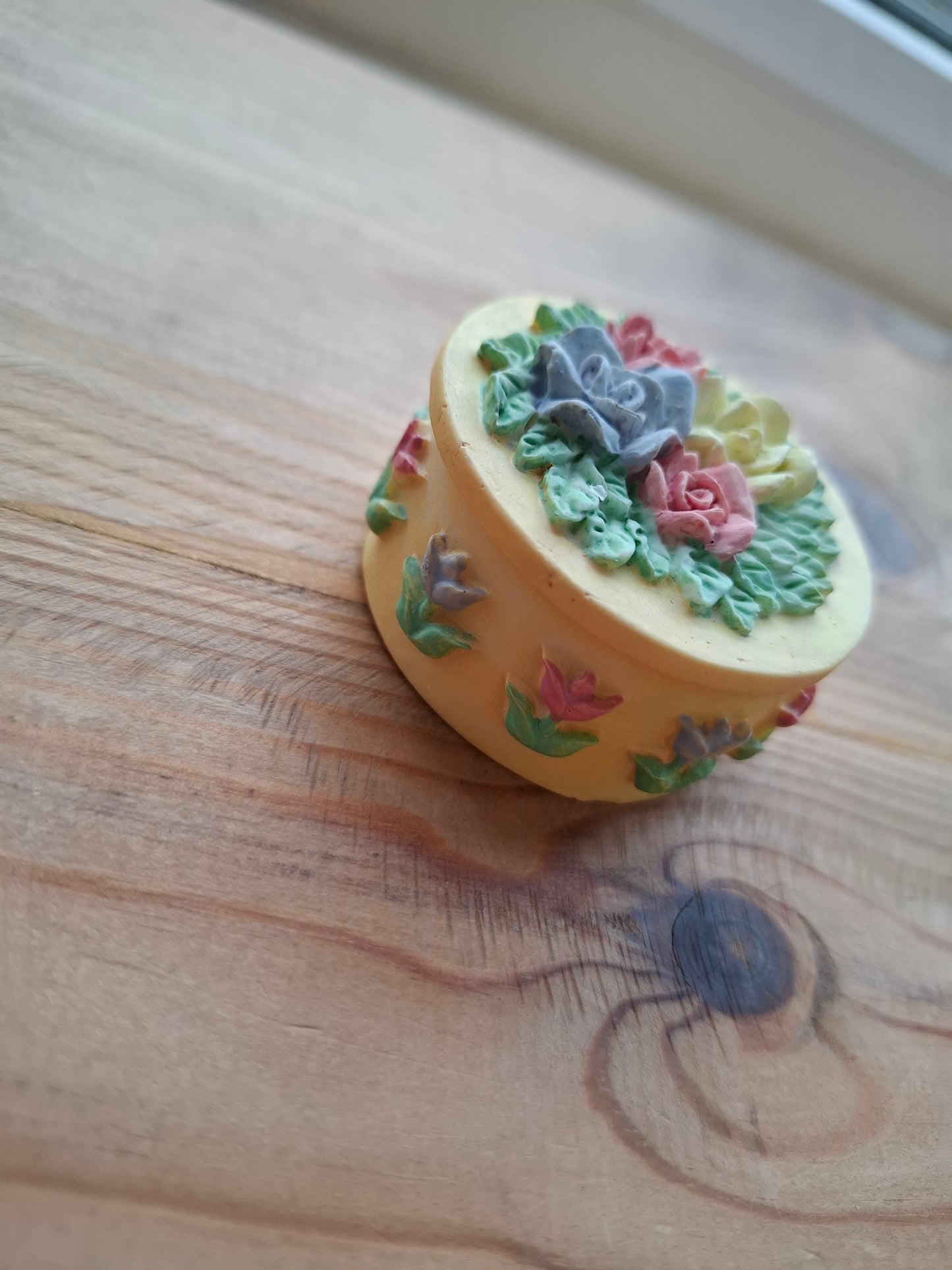 'Twat' Upcycled Small Round Yellow Trinket Pot