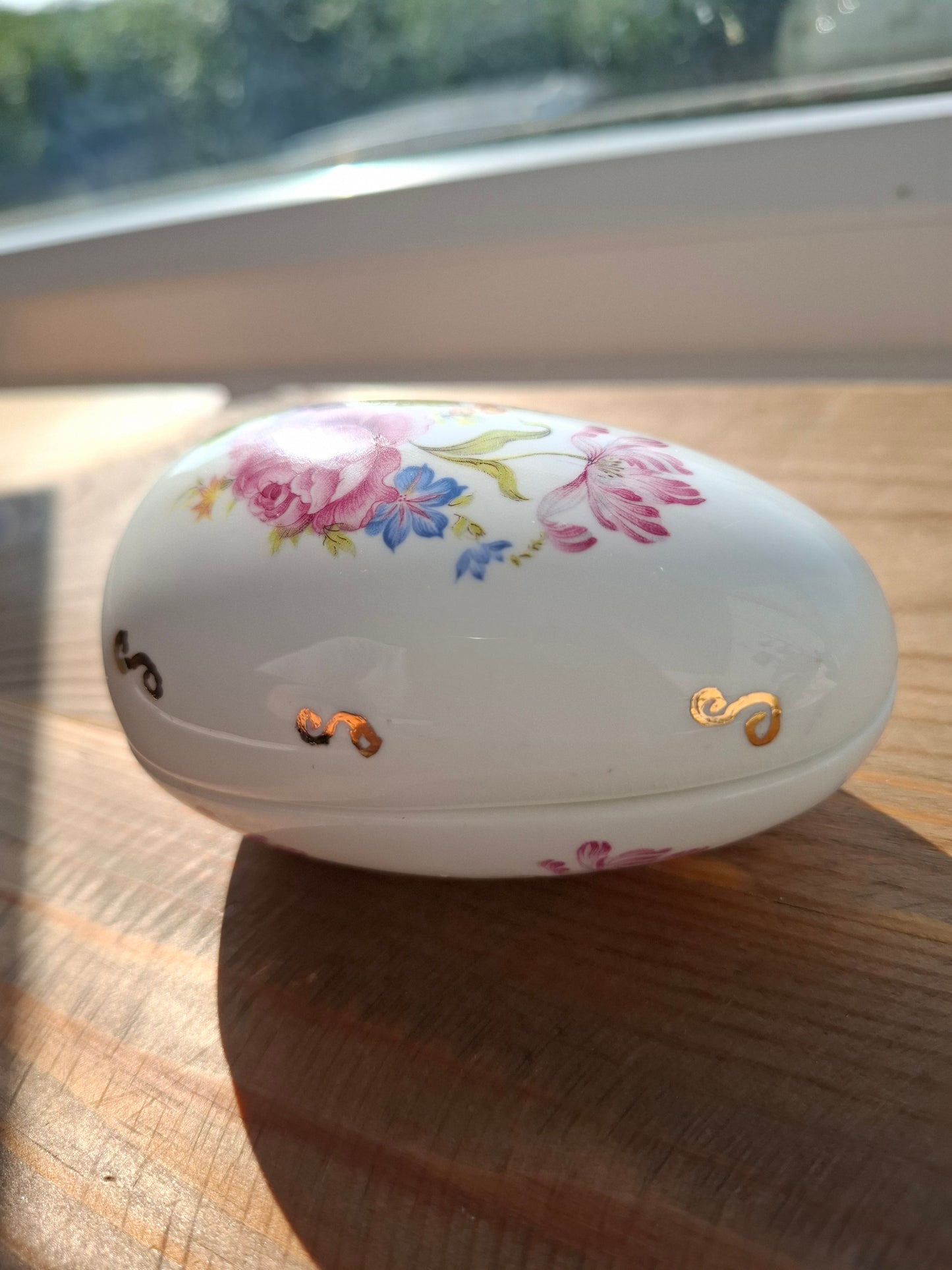 'Cunt' Upcycled Floral Egg Shaped Trinket Pot