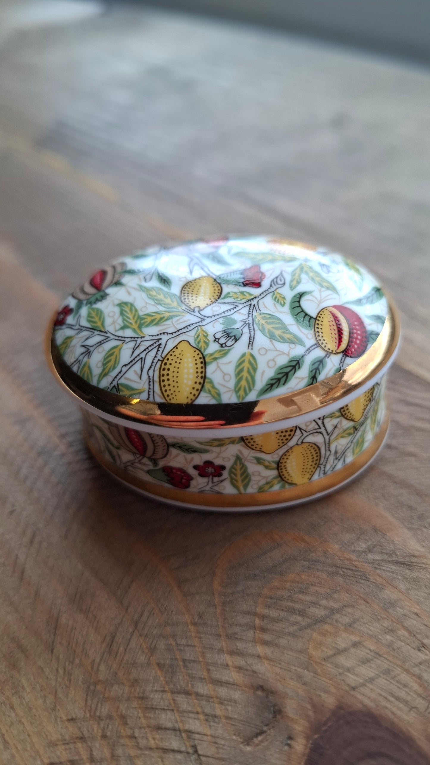 'Cunt' Upcycled William Morris Citrus Obal Shaped Trinket Pot