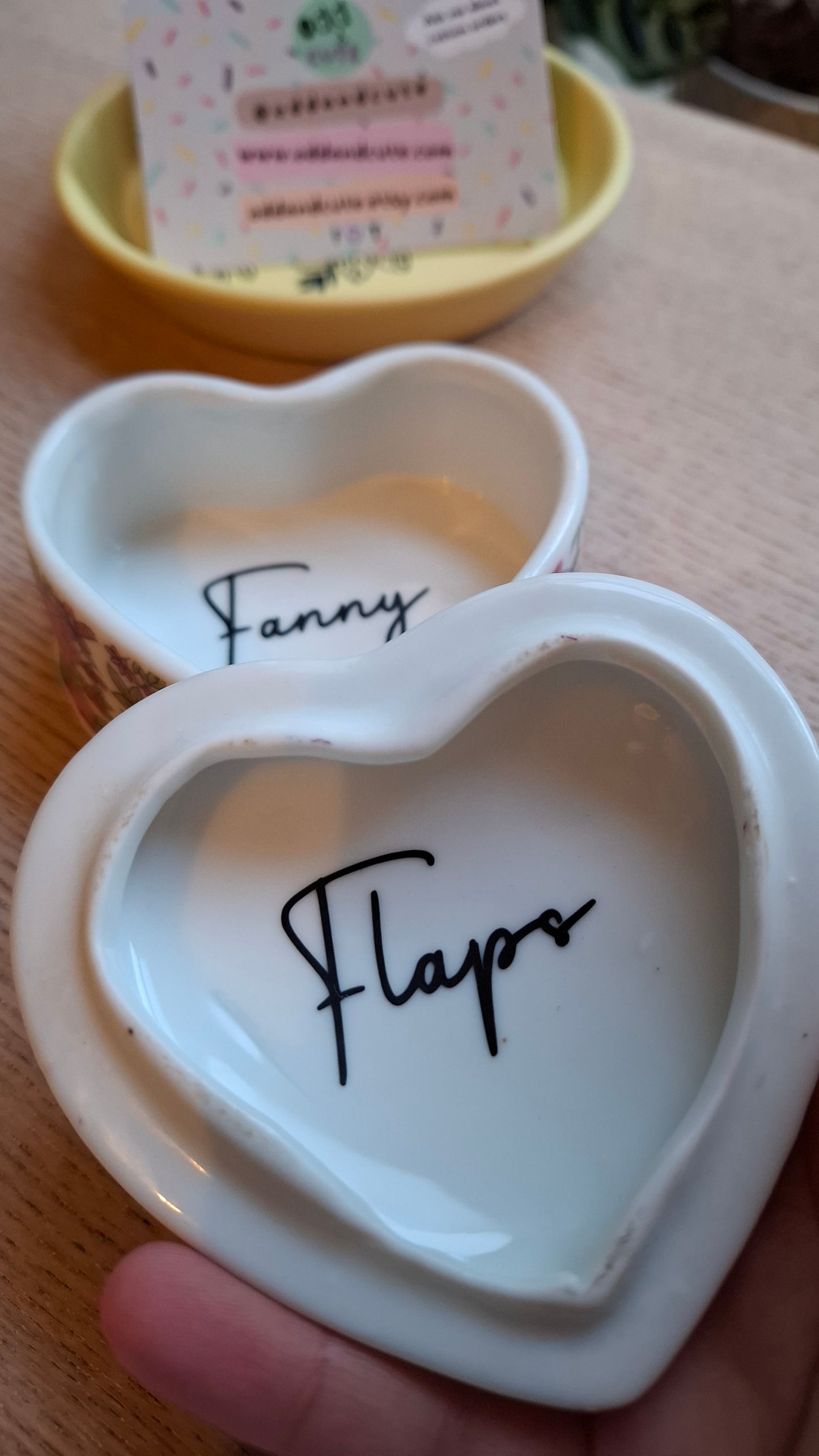 'Fanny Flaps' Upcycled Rose Heart Shaped Trinket Pot