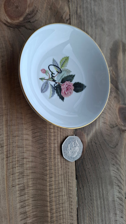 'Cunt' Upcycled Round Floral Small Trinket Dish (Pink Rose)