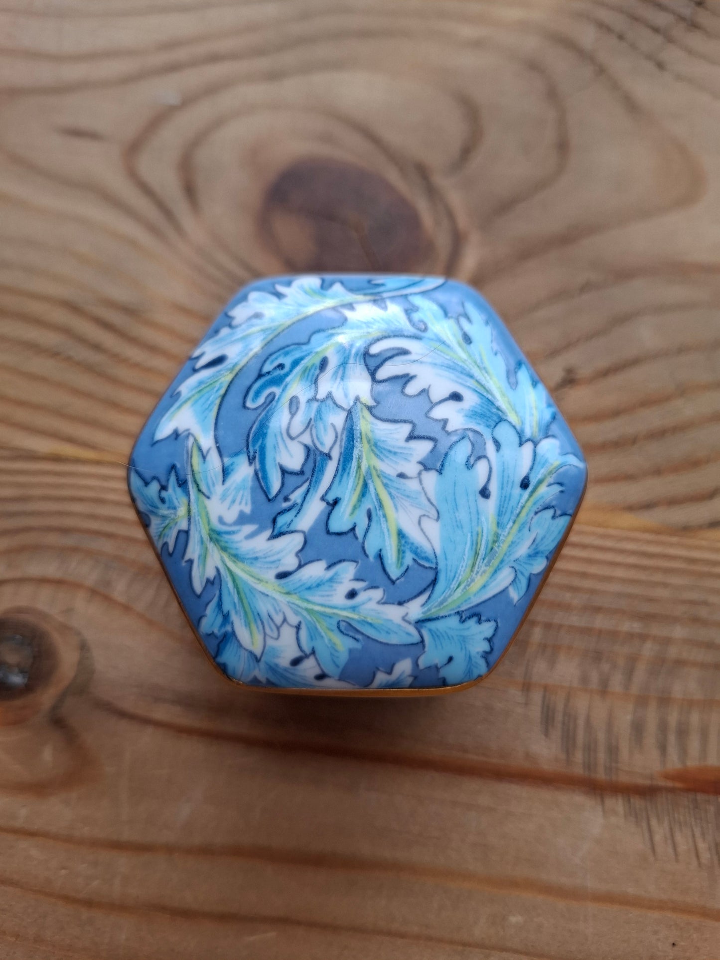 'Cunt' Upcycled Fancy Blue Hexagonal Trinket Pot