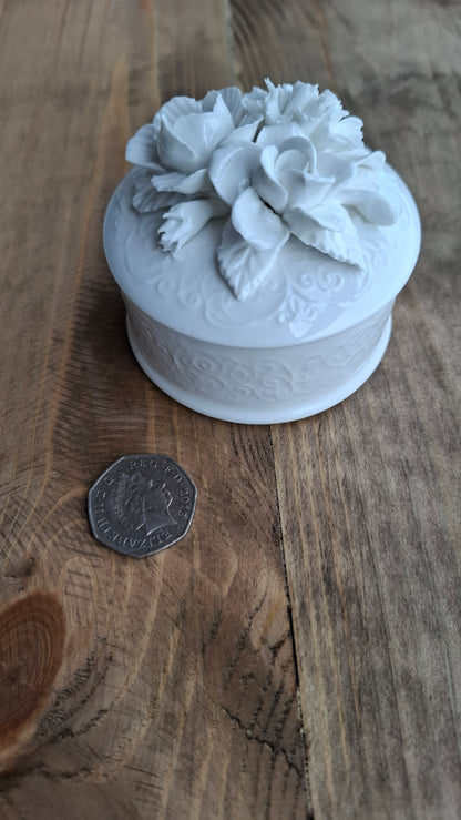 'Cunt' Upcycled White Rose Floral Trinket Pot
