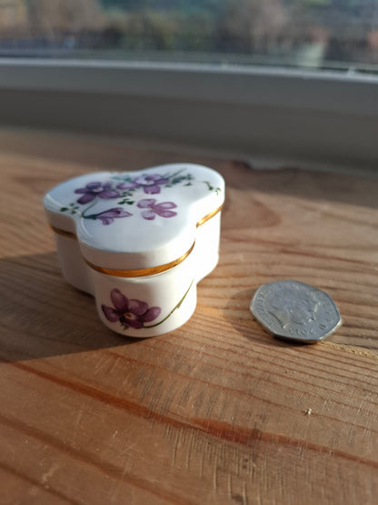 'Bum Hole' Upcycled Unusual Shape Purple Floral Trinket Pot