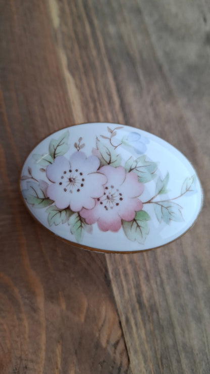 'Twat' Upcycled Small Oval Shaped Floral Trinket Pot