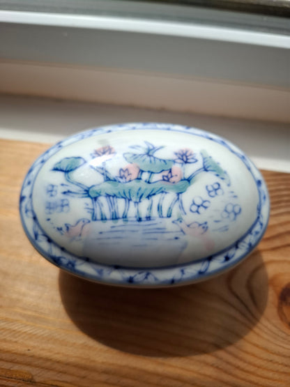 'Beef Curtains' Upcycled Pretty Duck Scenery Trinket Pot