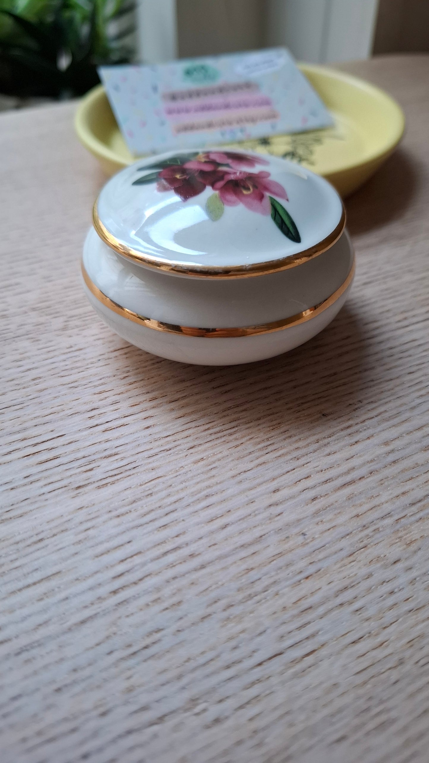 'Toe Rag' Upcycled Pretty Round Floral Trinket Pot