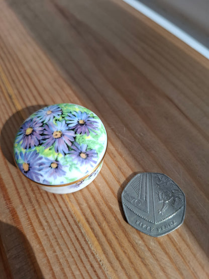 'Cunt' Upcycled Little Purple Floral Round Trinket Pot