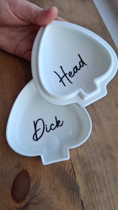 'Dick Head' Upcycled Birdy Spade Shaped Trinket Pot