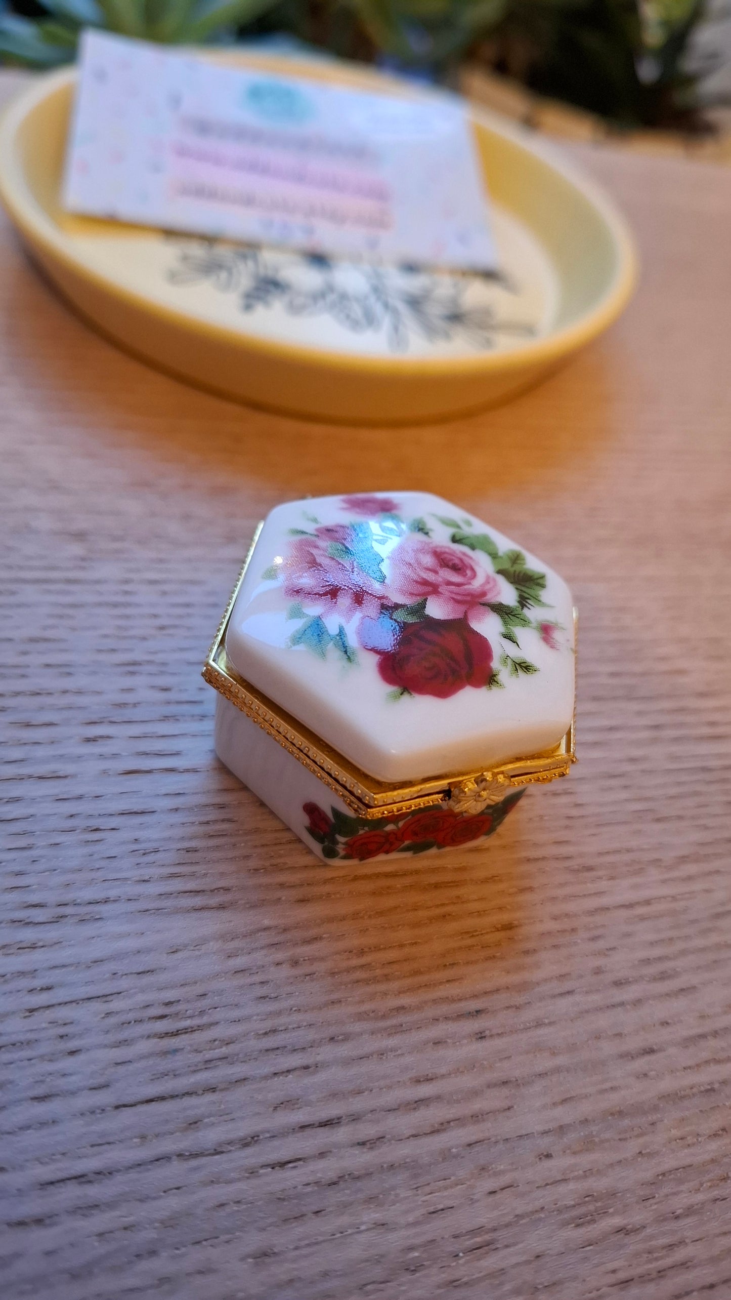 'Cunt' Upcycled Mini Trinket/Pill Pot Pink Roses