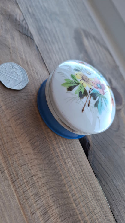 'Twat' Upcycled Blue Floral Trinket Pot (DISCOUNTED)