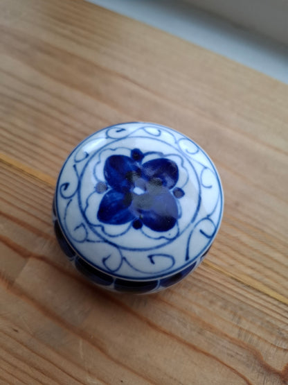 'Cunt' Upcycled Blue & White Round Pretty Trinket Pot