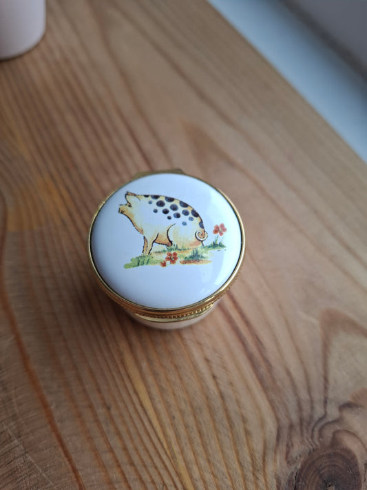 'Cunt' Upcycled Small Pig Trinket Pot With Clasp