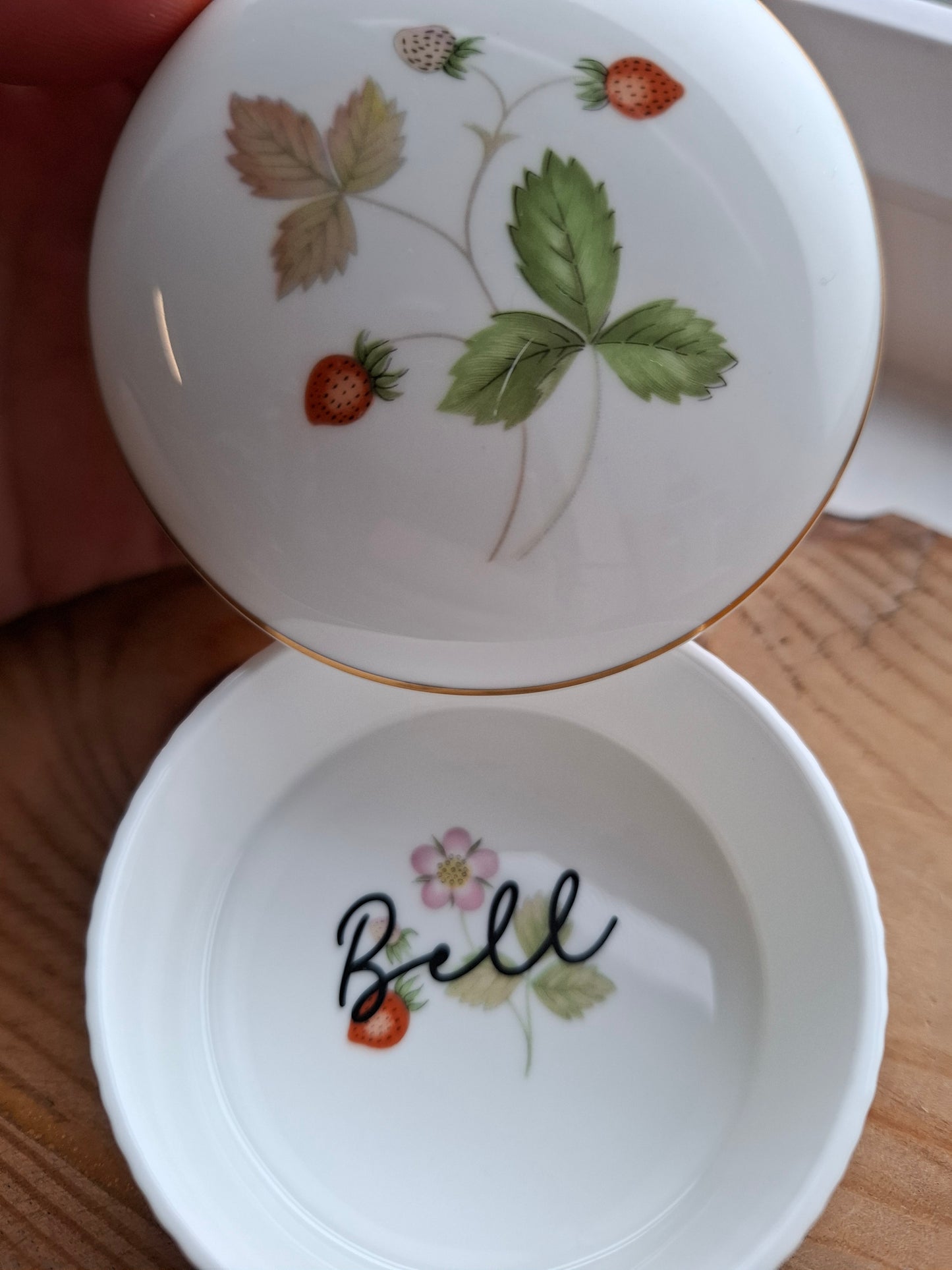 'Bell End' Upcycled Round Wild Strawberry Trinket Pot