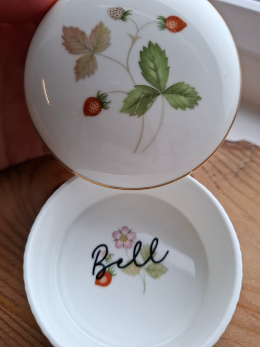 'Bell End' Upcycled Round Wild Strawberry Trinket Pot