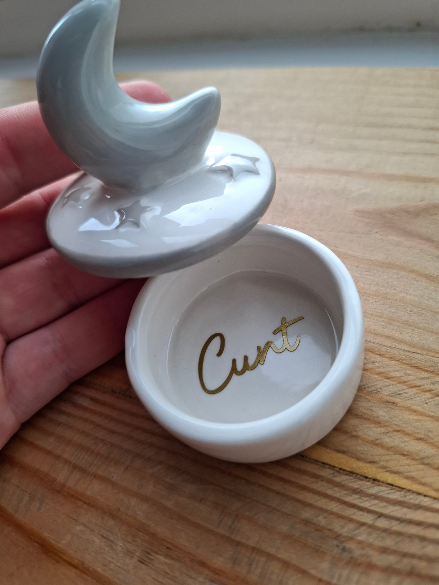 'Cunt' Upcycled Moon Trinket Pot (DISCOUNTED)