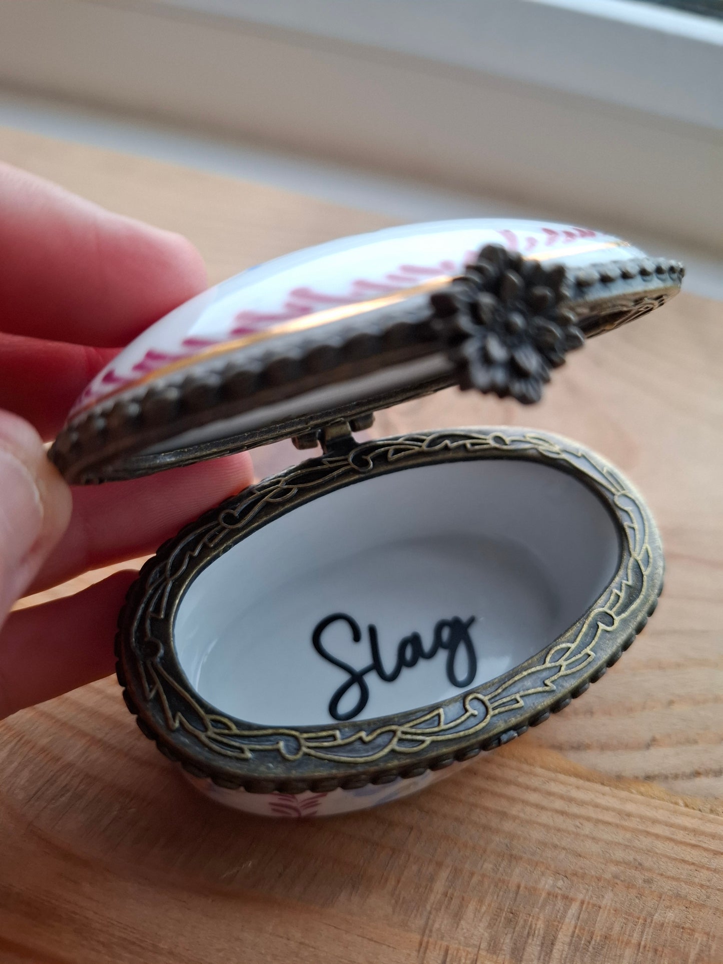 'Slag' Upcycled Oval Shaped Clasped Trinket Pot