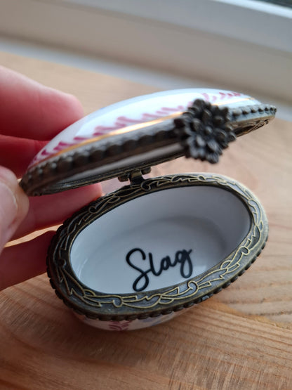 'Slag' Upcycled Oval Shaped Clasped Trinket Pot