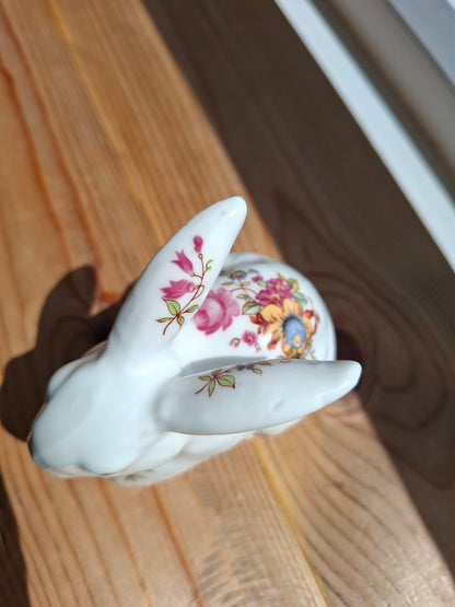 'Cunt' Upcycled White Floral Rabbit Trinket Pot