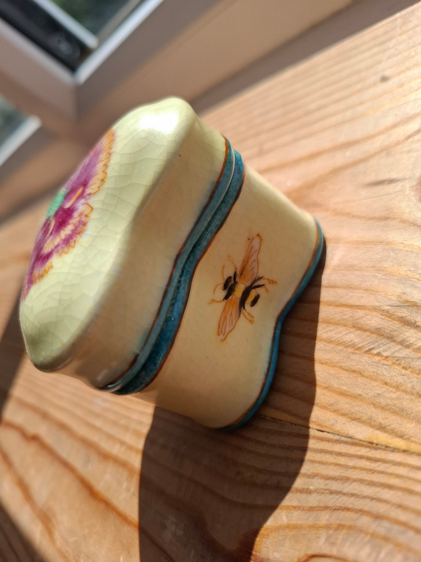 'Cunt' Upcycled Floral Bee Heart Shaped Trinket Pot