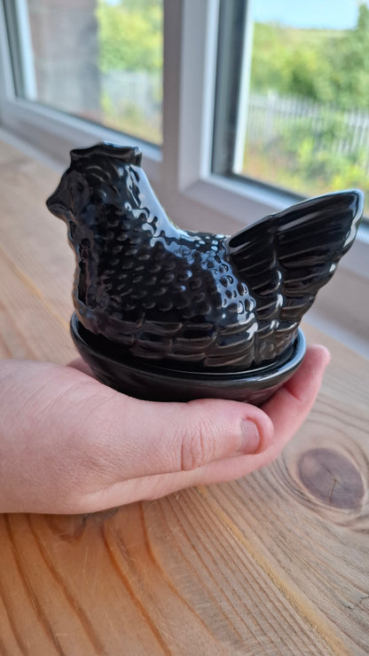 'Cunt' Upcycled Black Little Chicken Ceramic Pot