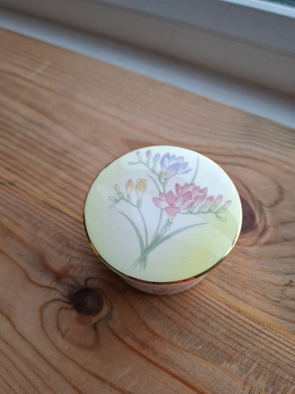 'Bitch' Upcycled Yellow Floral Trinket Pot