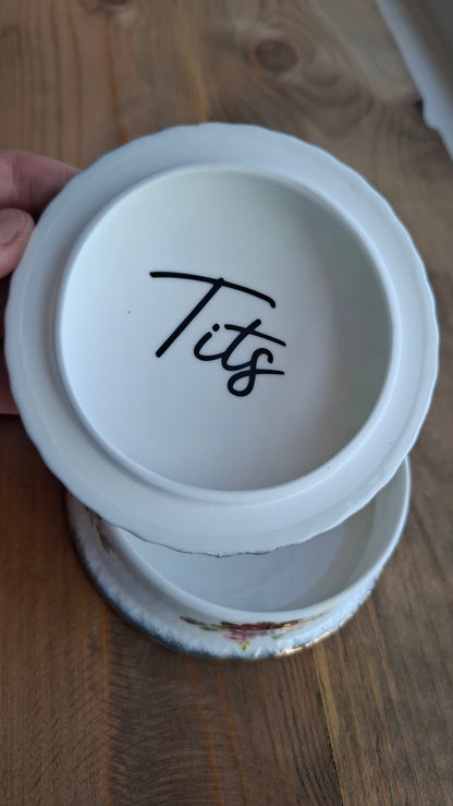 'Sugar Tits' Upcycled Rose Trinket Pot