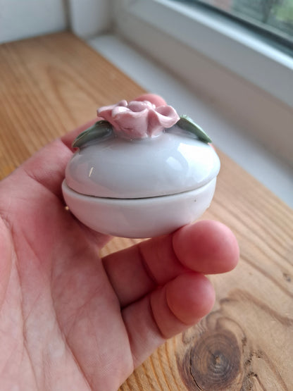 'Cunt' Upcycled Small Pink Rose Oval Shaped Trinket Pot