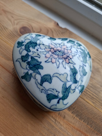 'Beef Curtains' Upcycled Heart Shaped Trinket Pot