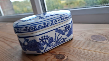 'Wanker' Upcycled Blue/White Fish Trinket Pot