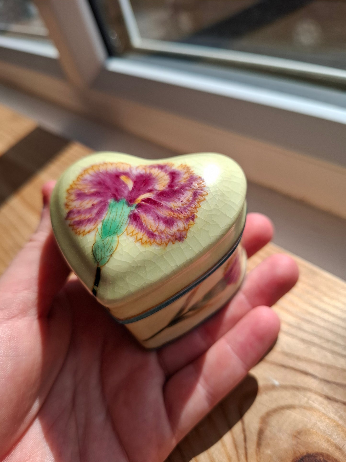 'Cunt' Upcycled Floral Bee Heart Shaped Trinket Pot
